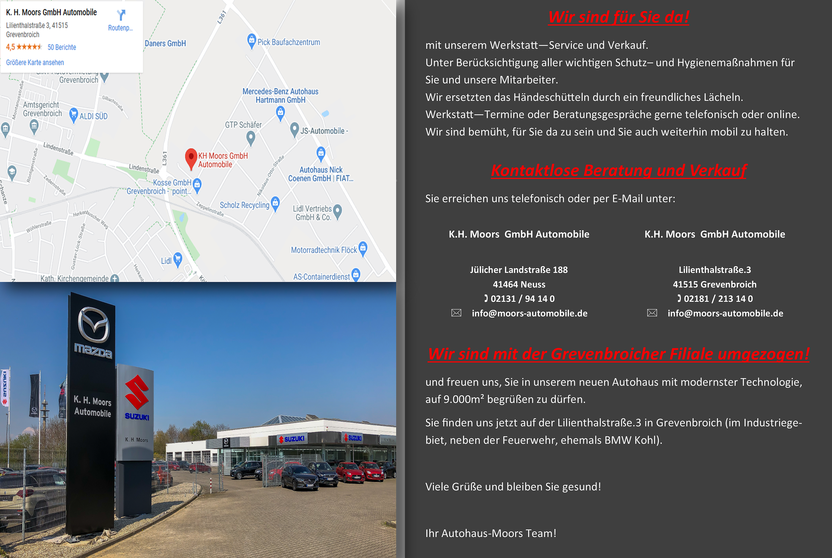 K.H. Moors GmbH Automobile, Neuss Herzlich Willkommen